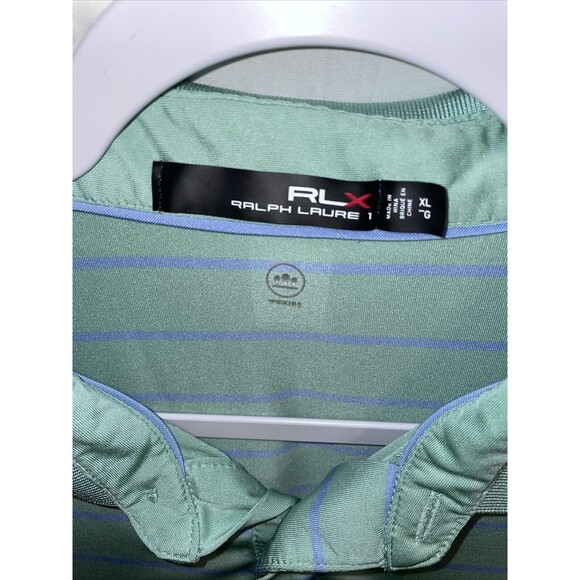 Ralph Lauren RLX Polo Shirt Men’s Size XL Mint Green Striped Golf Tennis Walking - Picture 2 of 12